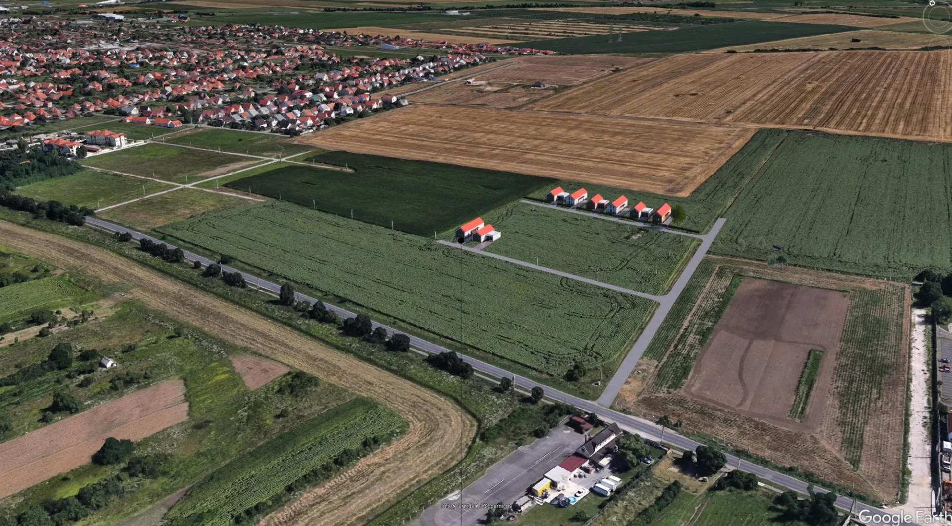Felsőzsolca – a beruházás területe madártávlatból